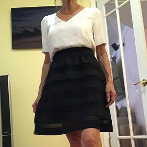 White House Black Market Black Shadow Stripe Skirt
